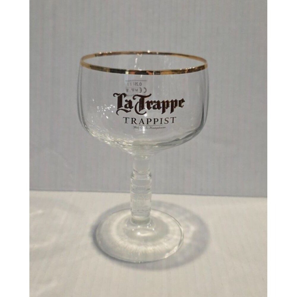 Official La Trappe Trappist Beer Chalice -Gold Rim - 25cl/33cl Belgian Ale Glass